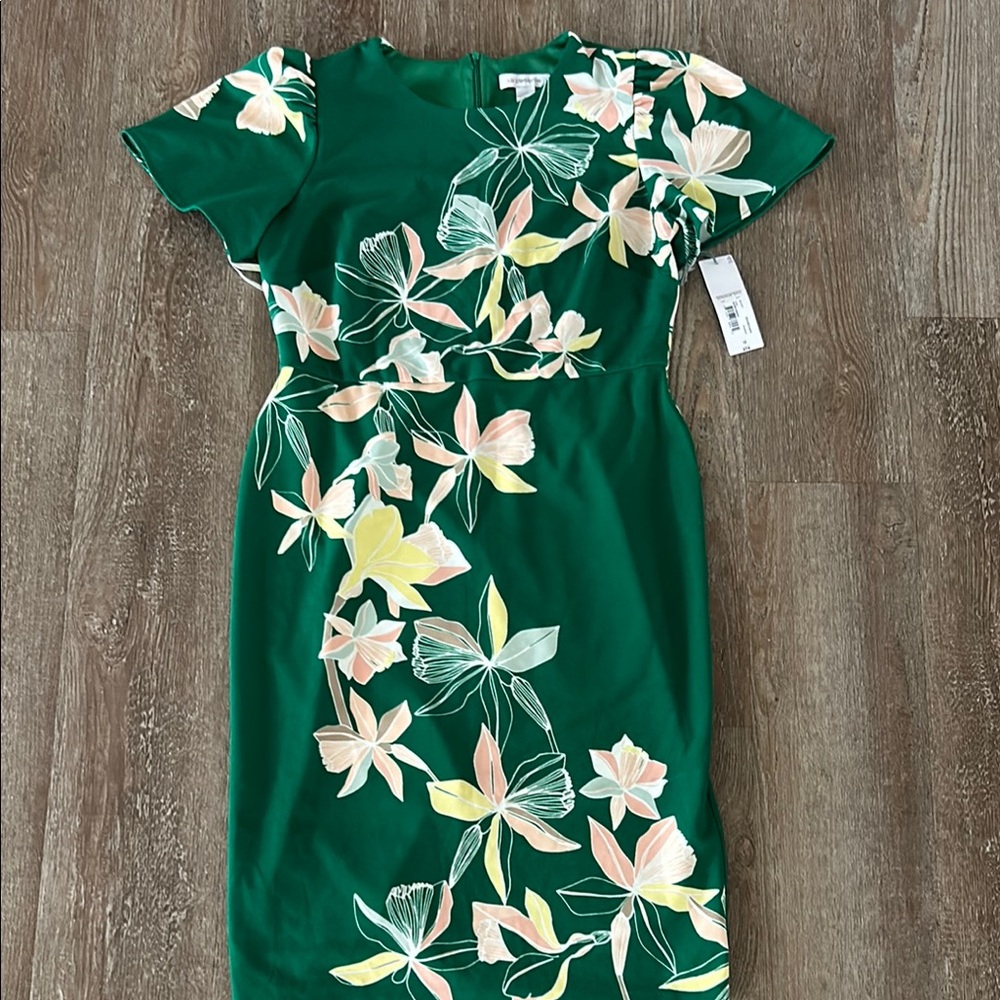 Liz Claiborne Floral Green Dress